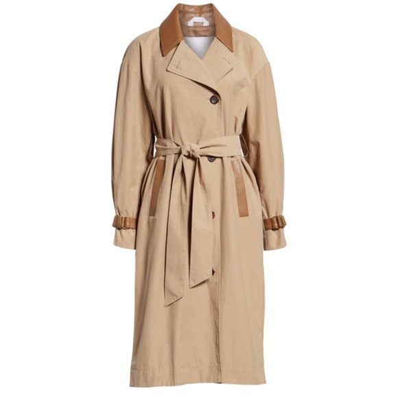 Sosken Women’s Tan Oversized Twill Trench Coat Size 12 Brand New - Picture 8 of 8